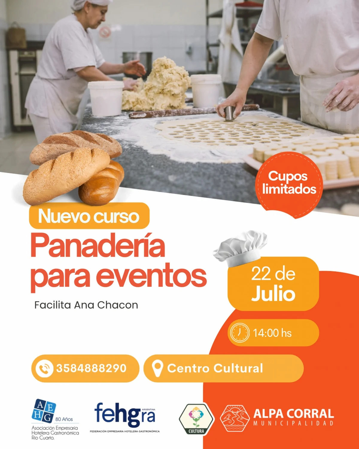 Curso de Panadería para Eventos en Alpa Corral