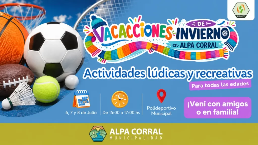 Vacaciones de invierno en Alpa Corral: tres tardes de juegos y deporte en el Polideportivo