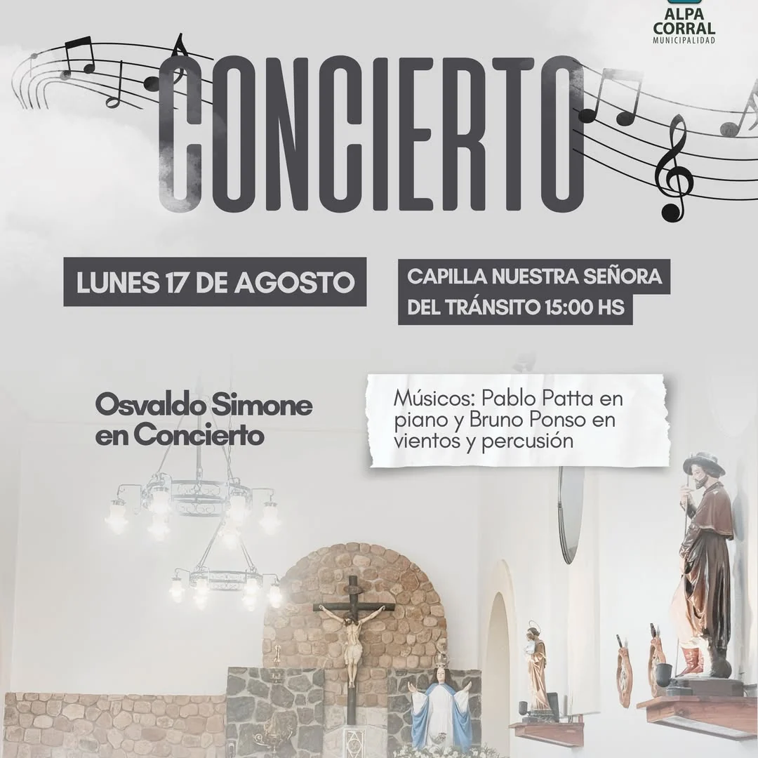 Invitan a un concierto en la Capilla Nuestra Señora del Tránsito