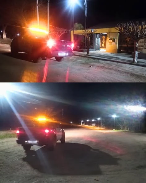 Vehículo de la Guardia Local durante recorridos preventivos nocturnos