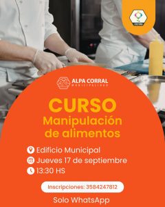 Dictarán un nuevo curso de Manipulación de Alimentos