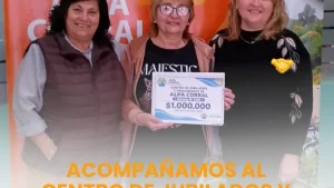 Acompañamos con aportes al Centro de Jubilados y a la Capilla