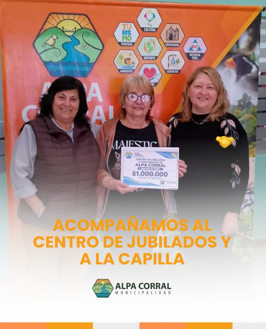 Acompañamos con aportes al Centro de Jubilados y a la Capilla